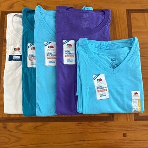 Fruit of the Loom T-Shirt Set - White, Teal, Purple